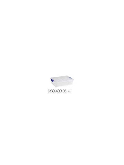 Contenedor plastico plasticforte 5 litros n 30 transparente con tapa 260x400x85 mm
