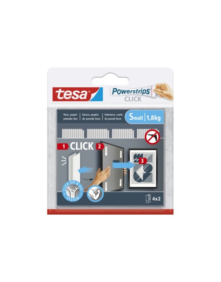 Tira adhesiva tesa powerstrips click hasta 1,8 kg 4x2