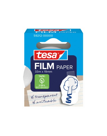 Cinta adhesiva tesa papel transparente 33 mt x 19 mm