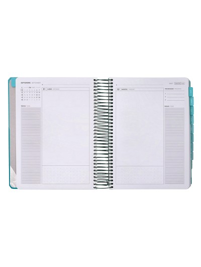 Agenda escolar antartik 25-26 espiral fun day turquesa dia pagina a5 bilingüe papel fsc 80 gr