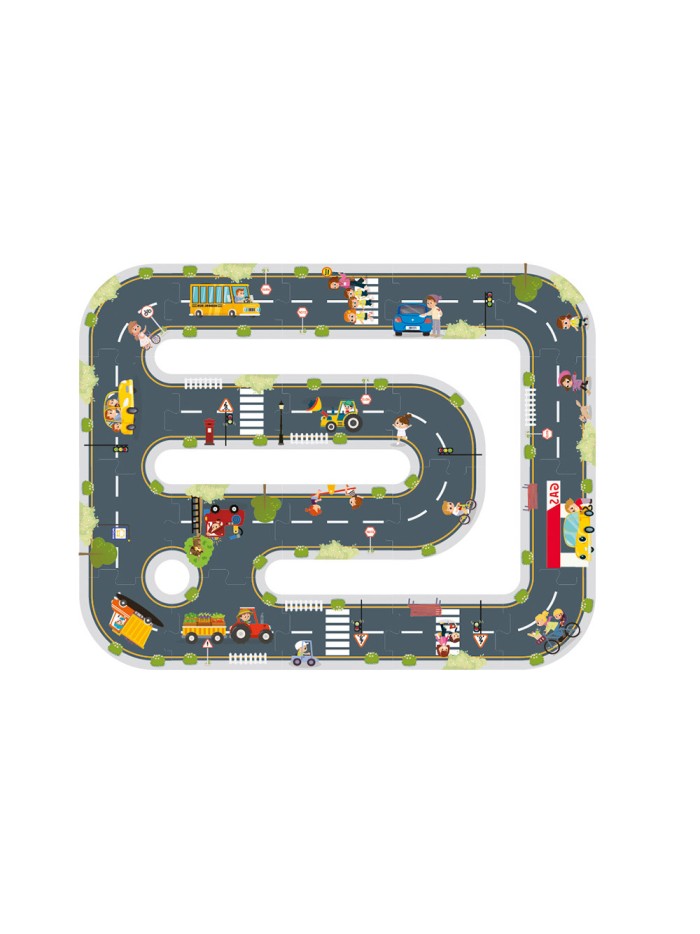 Puzle infantil imaginovo madera ciudad de carretera +3 años 21 piezas 22x22x6,4cm Puzle infantil imaginovo madera ciudad de carretera +3 años 21 piezas 22x22x6,4cm