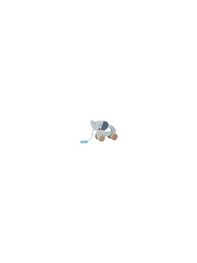 Juego infantil imaginovo madera elefante para arrastrar con ruedas +12 meses 13,4x10x5,4cm