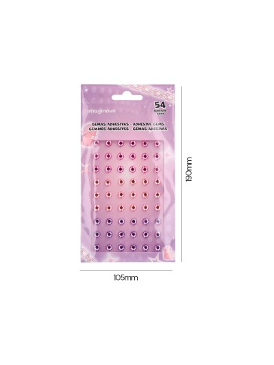 Pegatinas imaginovo gemas rosas y moradas brillantes con relieve para todas superficies 190x105 mm en