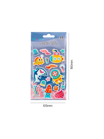 Pegatinas imaginovo luminosas submarino con relieve 190x105 mm en blister