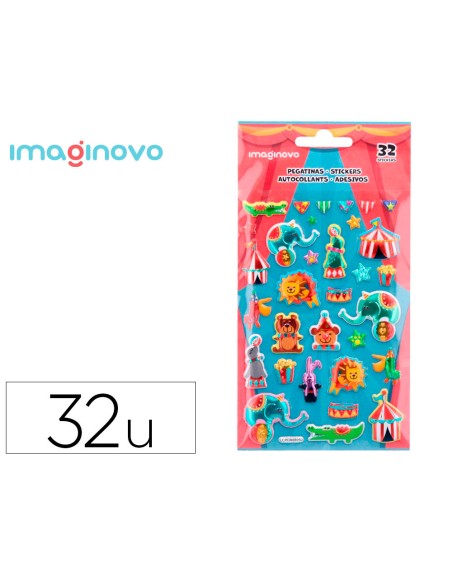 Pegatinas imaginovo kids circo goma eva 190x105 mm en blister
