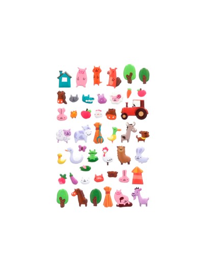 Pegatinas imaginovo cute animales granja con relieve 190x105 mm en blister
