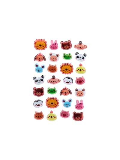 Pegatinas imaginovo cute animales salvajes caras con relieve 190x105 mm en blister