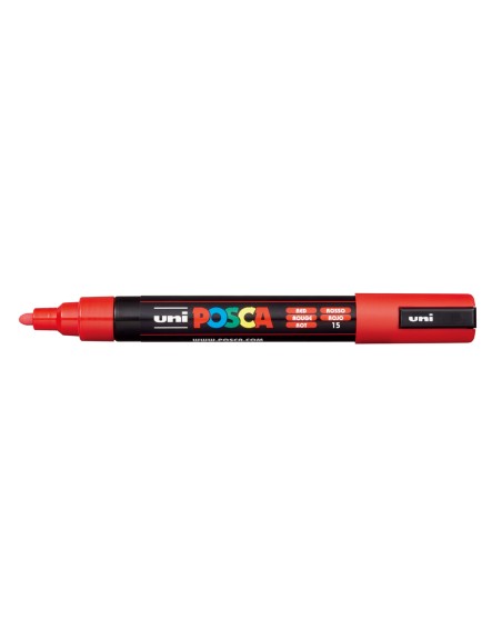 Rotulador uni posca pc-5m marcador de pintura punta conica 1,8-2,5 mm rojo