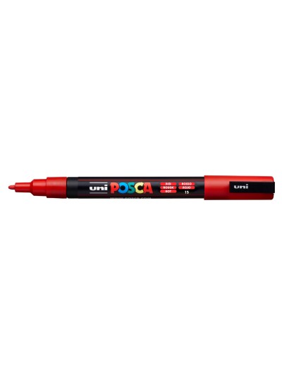 Rotulador uni posca pc-3m marcador de pintura punta conica 0,9-1,3 mm rojo