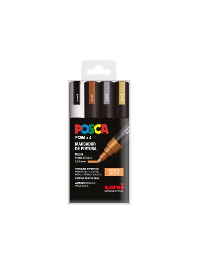Rotulador uni posca pc-5m/4c estuche de 4 unidades colores galaxia surtidos