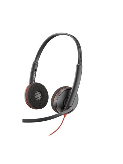 Auriculares poly blackwire 3220 estéreo usb - c + adaptador usb - c - a (bulk)