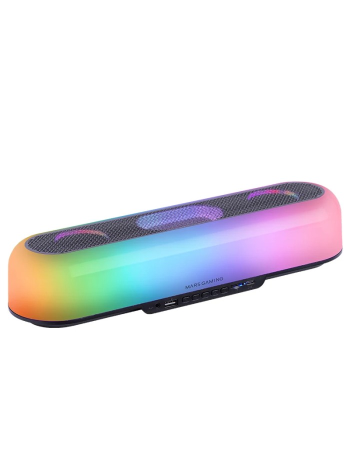 Barra de sonido bluetooth mars gaming msborb negro 20w iluminacion rgb 360 Barra de sonido bluetooth mars gaming msborb negro 20w iluminacion rgb 360