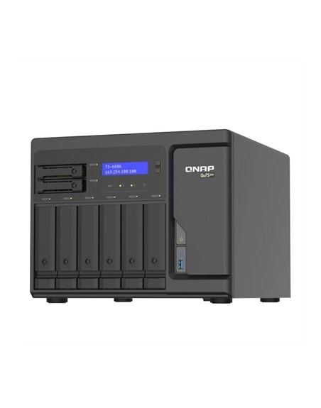 Servidor nas qnap ts - h886 - d1602 - 8g nas 4+2 - bay 4x2.5gbe
