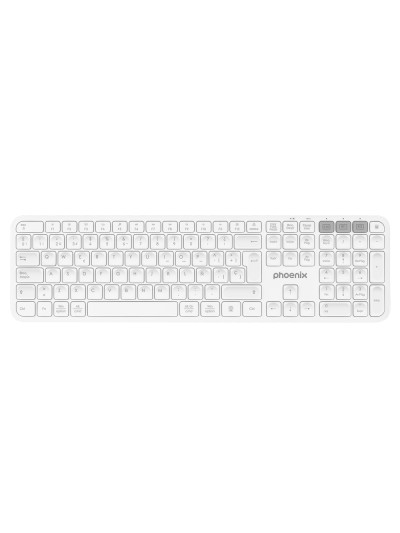 Teclado inalámbrico multidispositivo phoenix k300 blueooth dual y 2.4ghz blanco