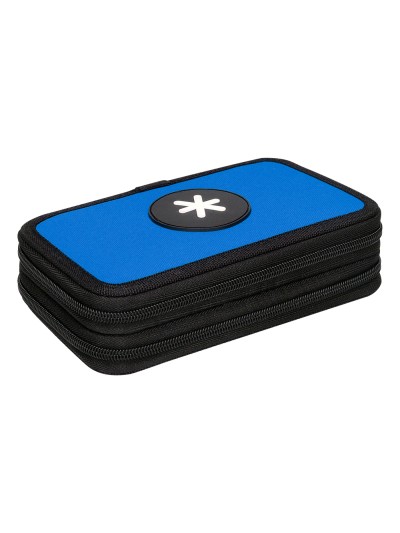 Plumier escolar antartik doble cremalllera color azul 28 piezas
