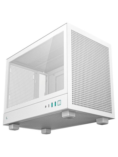 Caja ordenador gaming deepcool mini - itx ch160 cristal templado blanca