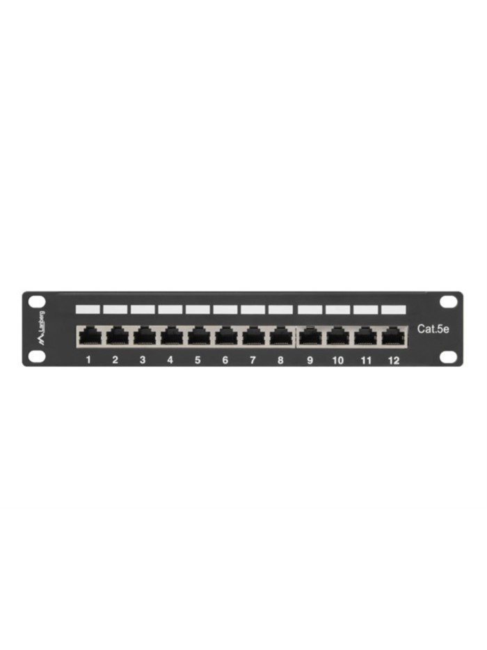 Patch panel lanberg 12 puertos 1u cat.5e 10 pulgadas blindado negro Patch panel lanberg 12 puertos 1u cat.5e 10 pulgadas blindado negro