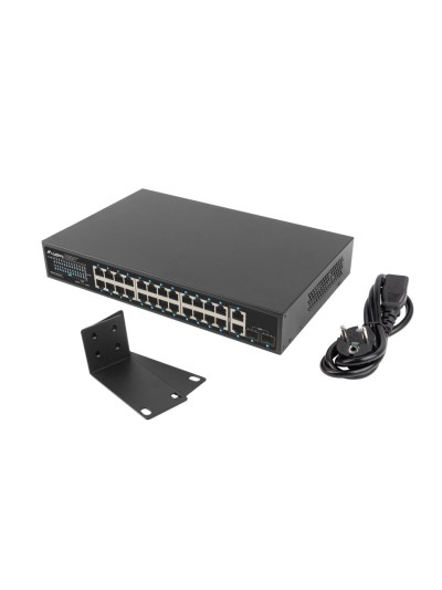 Switch lanberg 24 ptos 1gb poe+ - 2x sfp 2x gbit ethernet 250w rack 19