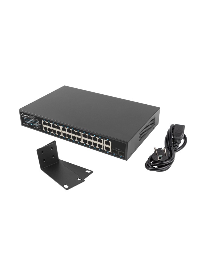 Switch lanberg 24 ptos 1gb poe+ - 2x sfp 2x gbit ethernet 250w rack 19 Switch lanberg 24 ptos 1gb poe+ - 2x sfp 2x gbit ethernet 250w rack 19
