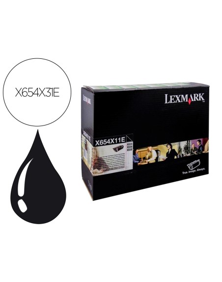 Toner lexmark laser x654x31e / x654de/ 654 / 656de / 658de negro 36000 paginas