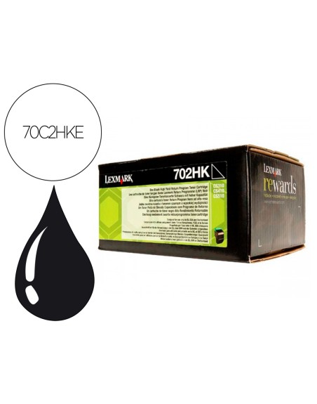 Toner laser lexmark 702hke negro 4000 paginas