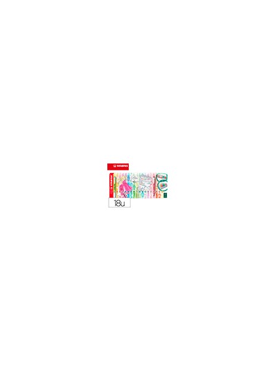 Rotulador stabilo fluorescente fino swing cool pastel desket estuche de 18 unidades colores surtidos