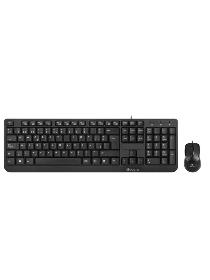 Set teclado y raton con cable ngs cocoa usb color negro Set teclado y raton con cable ngs cocoa usb color negro
