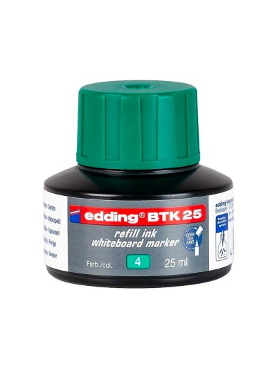 Tinta rotulador edding pizarra blanca btk-25 color verde bote 25 ml