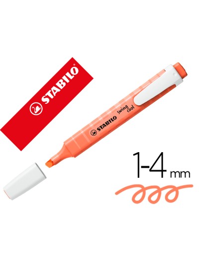 Rotulador stabilo fluorescente fino swing cool pastel coral meloso