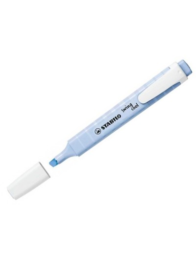 Rotulador stabilo fluorescente fino swing cool pastel azul nublado