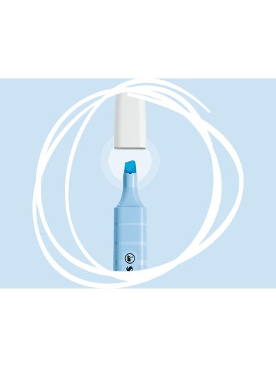 Rotulador stabilo fluorescente fino swing cool pastel azul nublado