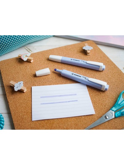 Rotulador stabilo fluorescente fino swing cool pastel azul nublado