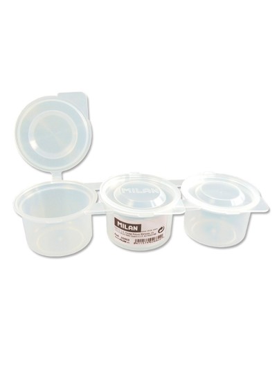 Vaso para mezcla pinturas milan triple con tapa 70 ml