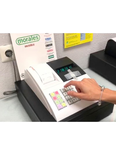 Registradora ecr sampos er-057 s blanca 14 departamentos display vfd antireflejos conforme
