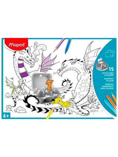 Mantel para colorear maped individual din a3 pack de 15 unidades surtidas