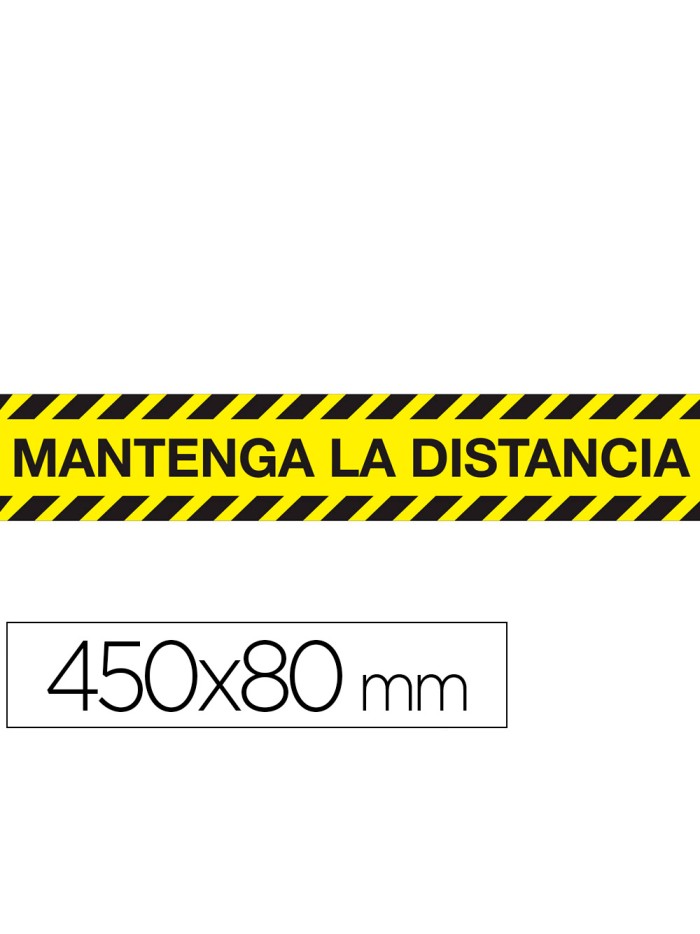 Cinta adhesiva de señalizacion mantenga la distancia de seguridad pvc 165 mc 450x80 mm Cinta adhesiva de señalizacion mantenga la distancia de seguridad pvc 165 mc 450x80 mm