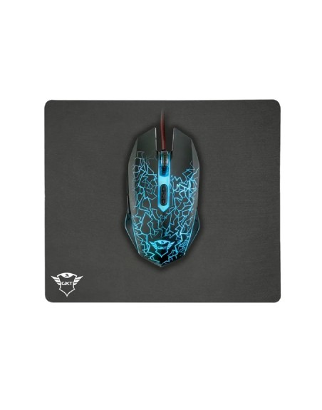 Pack alfombrilla + raton optico trust gaming gxt783 izza mouse & pad 2400 dpi 6 botones