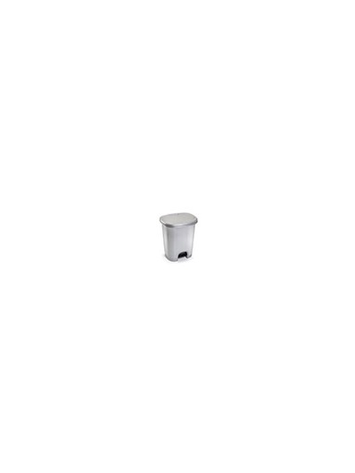 Papelera contenedor plasticforte plastico con tapadera y pedal 27 litros color plata 380x320x450 mm