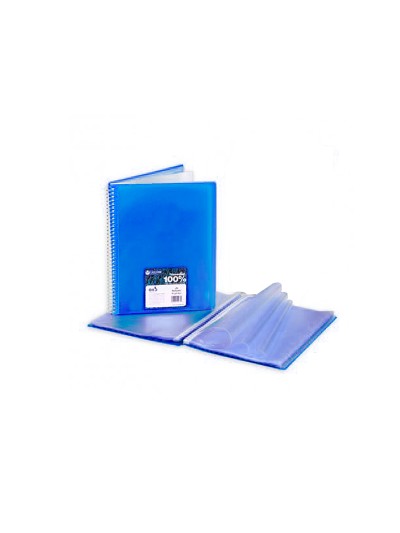 Carpeta carchivo archivex star escaparate con espiral 40 fundas din a4 azul