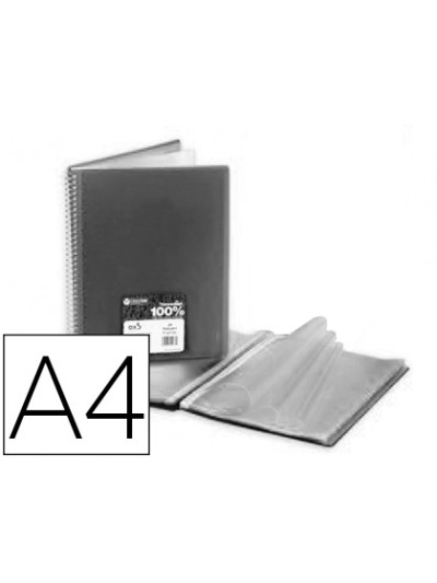 Carpeta carchivo archivex star escaparate con espiral 40 fundas din a4 negro