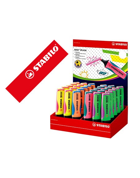 Rotulador stabilo boss splash 75 expositor sobremesa de 30 unidades colores surtidos