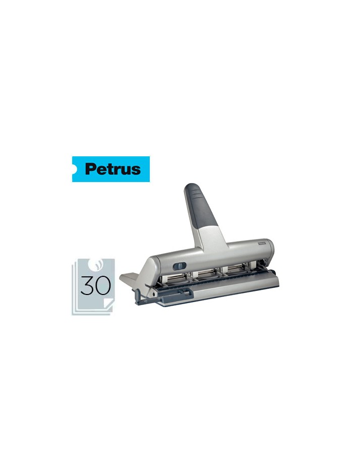 Taladrador petrus 514 metalico color plata 4 punzones moviles capacidad 30 hojas Taladrador petrus 514 metalico color plata 4 punzones moviles capacidad 30 hojas