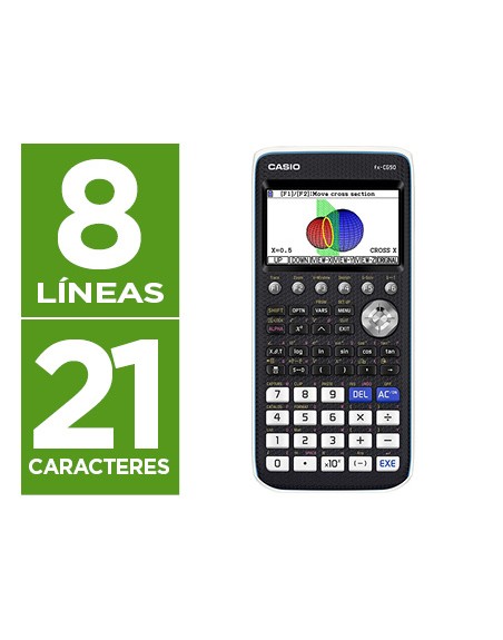 Calculadora casio fx-cg50 cientifica grafica 8 lineas 21 caracteres pantalla color 3d memoria 16 mb conexion usb
