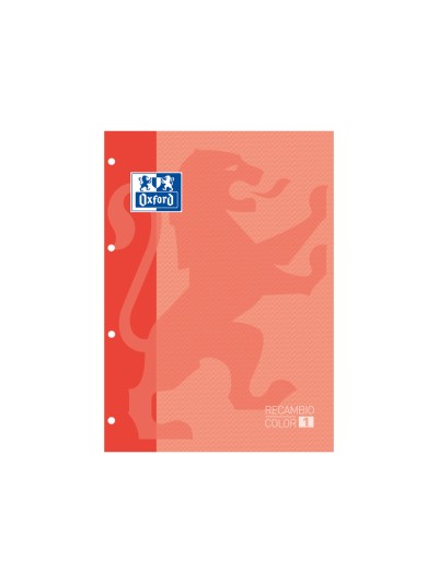 Recambio color oxford din a4 80 hojas cuadro 5 mm 4 taladros melocoton