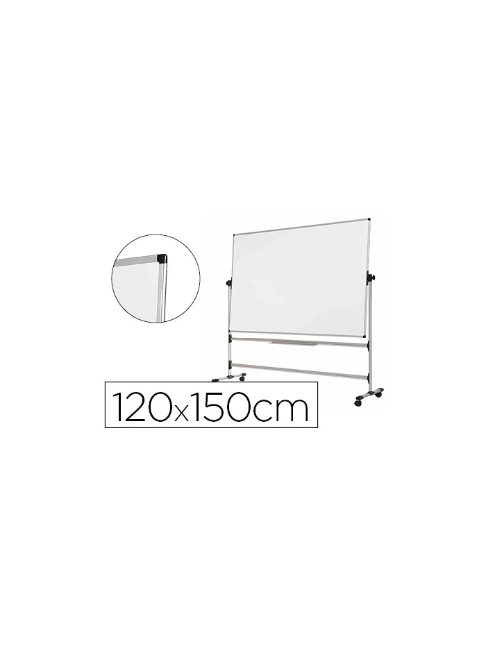 Pizarra blanca bi-office blanca de acero vitrifricado volteable doble cara 120x150 cm Pizarra blanca bi-office blanca de acero vitrifricado volteable doble cara 120x150 cm