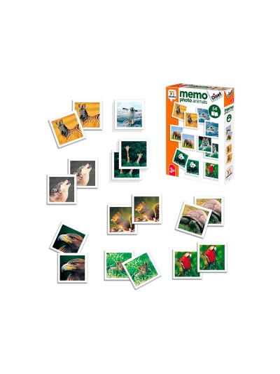Juego diset didactico memo photo animals