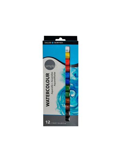 Pintura acuarela daler rowney simply caja de 12 colores surtidos tubo de 12 ml
