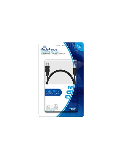 Cable usb 3.1 tipo c a usb 3.0 tipo a mediarange longitud del cable 1.2 mt negro