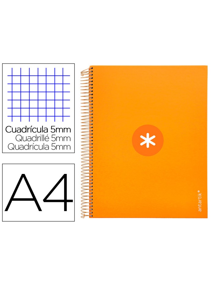 Cuaderno espiral a4 micro antartik tapa forrada 120h 90 gr cuadro 5mm 5 bandas 4 taladros color mostaza Cuaderno espiral a4 micro antartik tapa forrada 120h 90 gr cuadro 5mm 5 bandas 4 taladros color mostaza