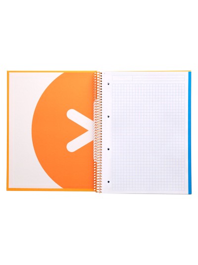 Cuaderno espiral a4 micro antartik tapa forrada 120h 90 gr cuadro 5mm 5 bandas 4 taladros color mostaza